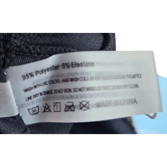 Hilinker Womens Color Block Ribbed Knit Bikini Contrast Black Two Piece NEW Sz M - Picture 7 of 8